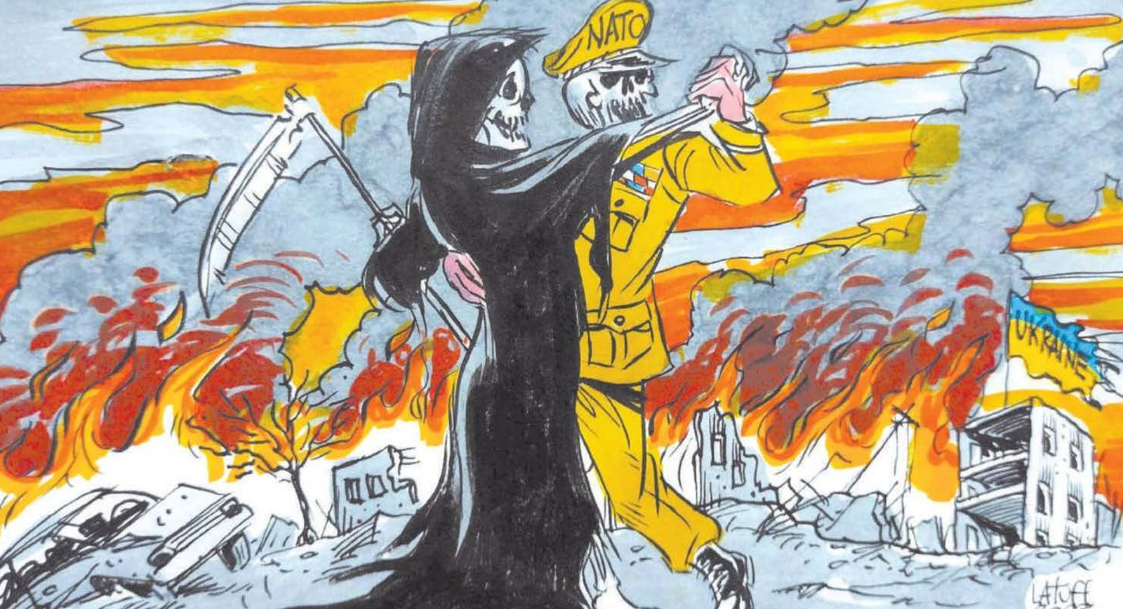 Карикатура Карлоса Латуффа  Многие политики в странах НАТО не против воевать с Россией «до последнего украинца».